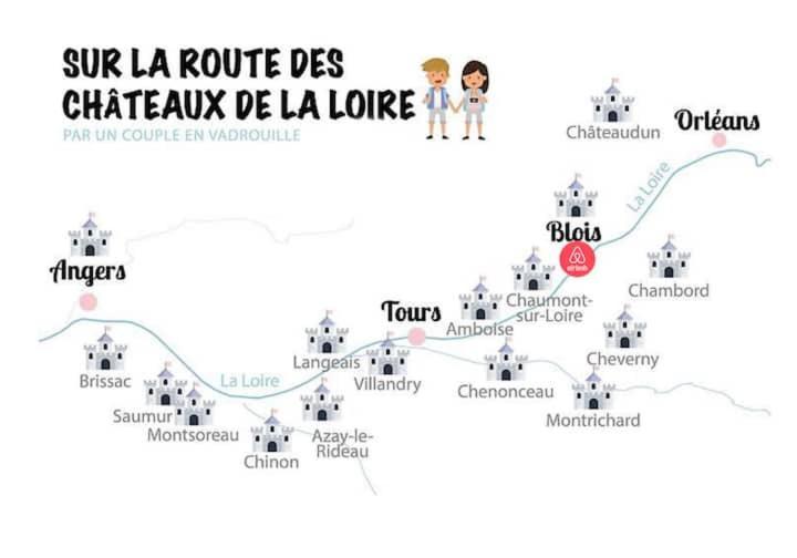 Grand Appart 9 Pers Centre Blois Parking Prive 1Voiture 10 Velos 5Min Chateau By Sweet Home Company Екстер'єр фото